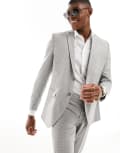 [Jack & Jones] Jack & Jones Premium slim fit suit jacket in beige check-Neutral 46 Moonstruck