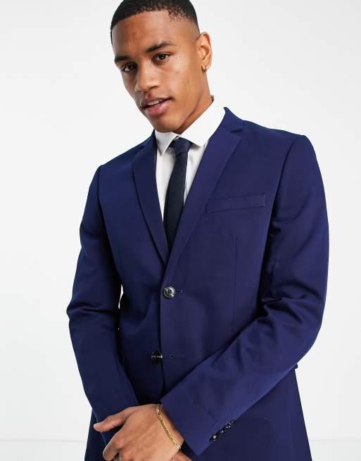 Jack & Jones Premium slim fit suit jacket in blue