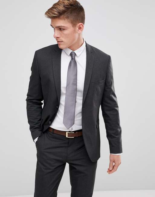 Dark grey slim fit on sale suit