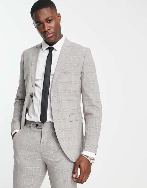 Jack & Jones Premium slim fit suit jacket in light gray