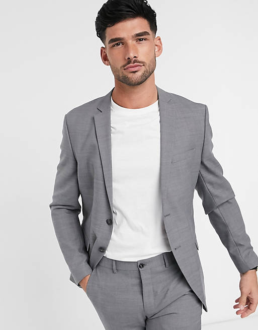 Jack & Jones Premium slim fit suit jacket in light grey