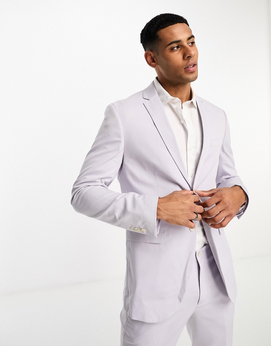 Jack & Jones Premium slim fit suit jacket in lilac-Purple