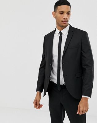 Premium slim fit suit jacket-Black