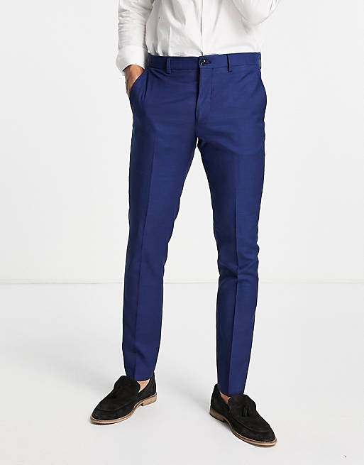 Jack & Jones Premium slim fit suit pants in bright blue