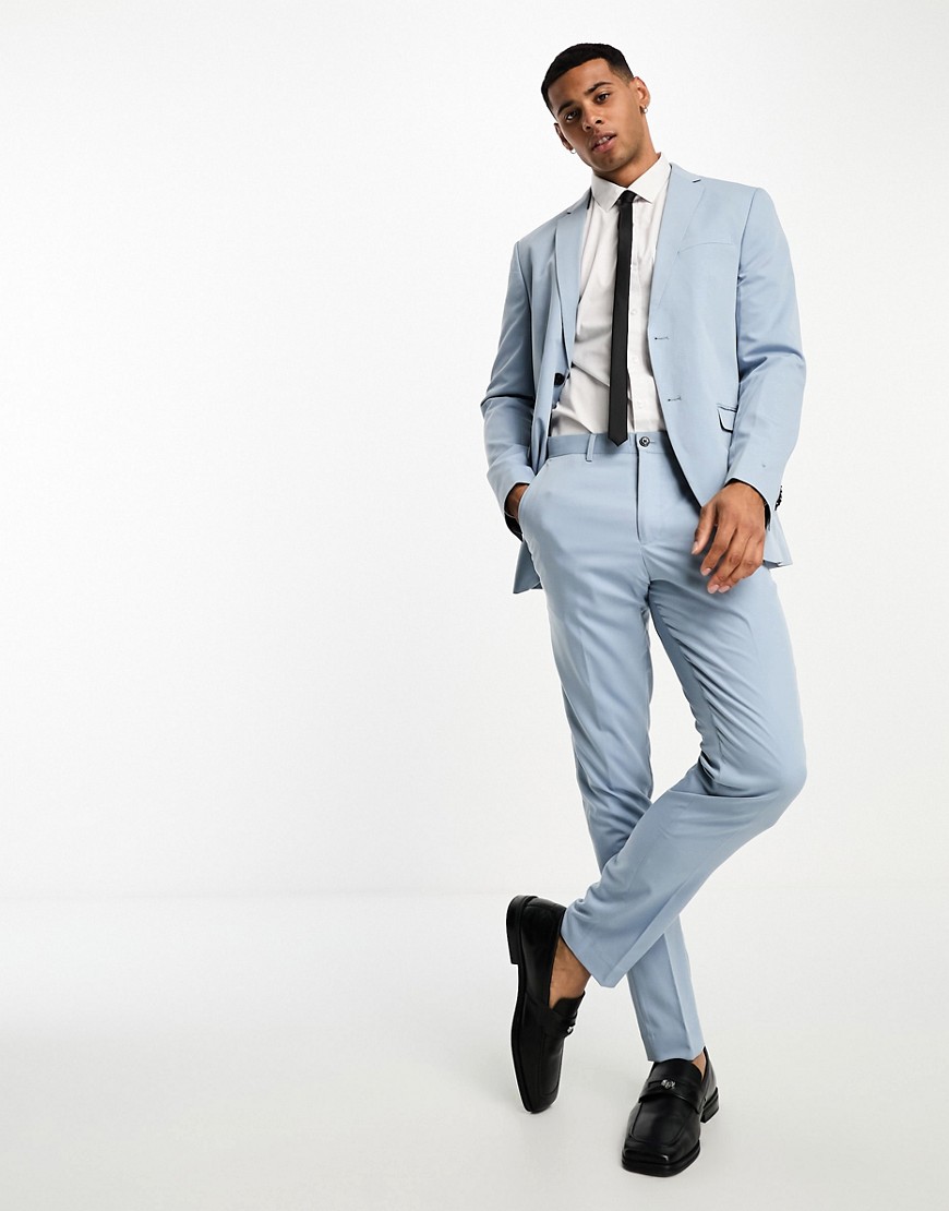 Jack & Jones Premium slim fit suit pants in light blue