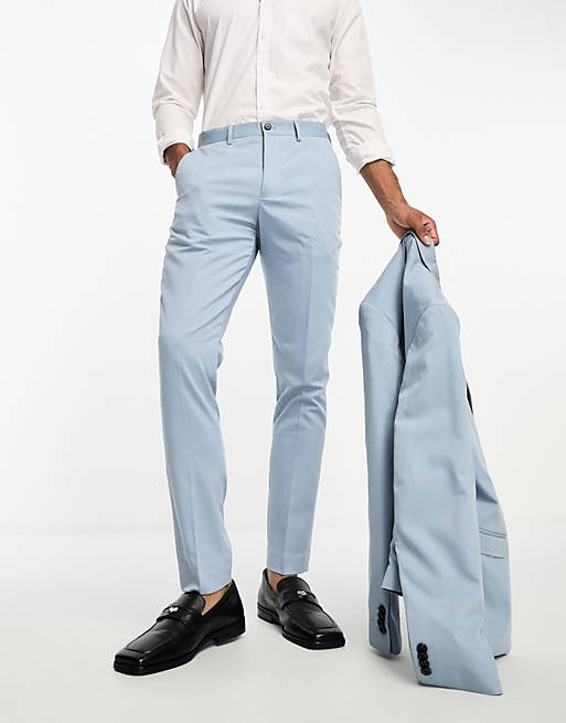 asos.com | Premium slim fit suit pants in light blue