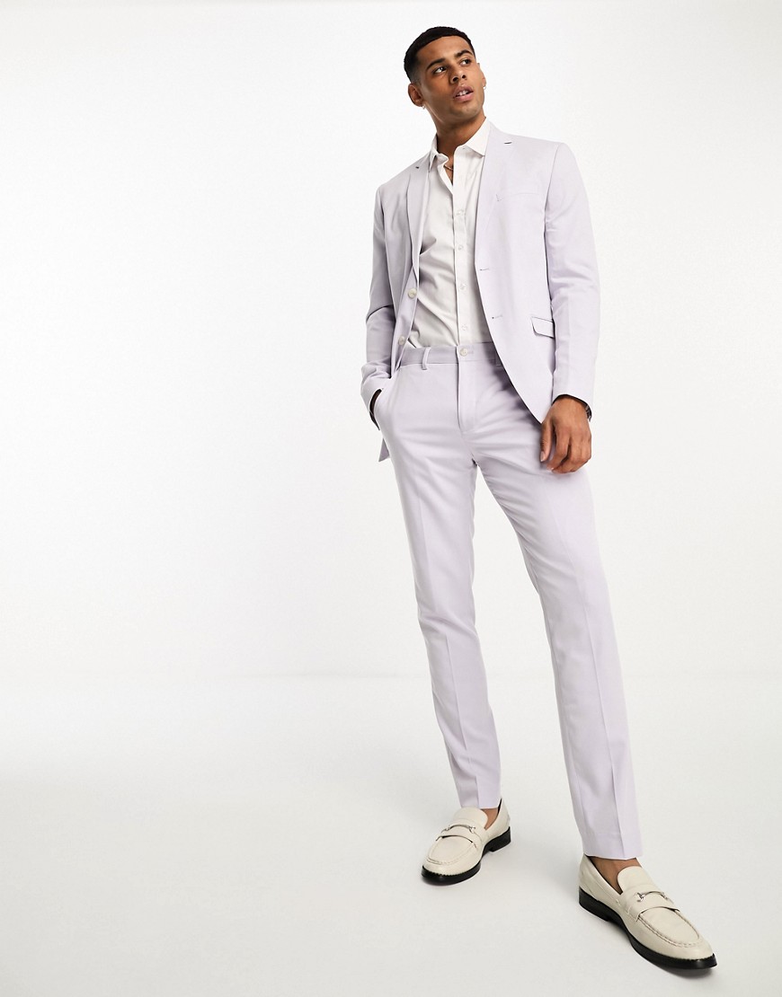 Jack & Jones Premium slim fit suit trouser in lilac-Purple