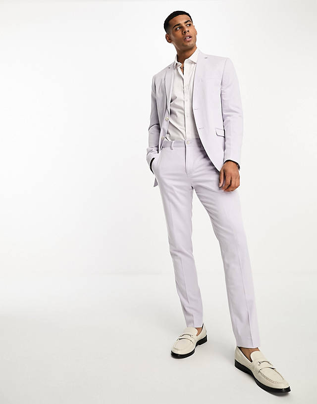 Jack & Jones - premium slim fit suit trouser in lilac