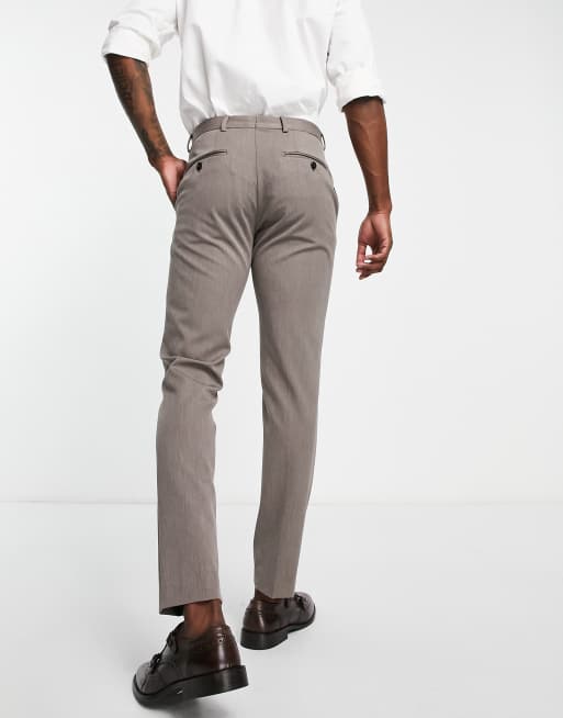 Jack & Jones Premium slim fit suit pant in textured sand