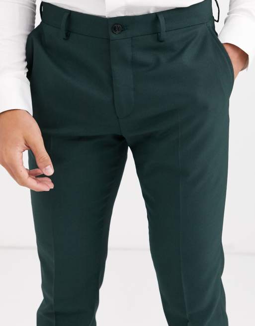 Jack & Jones Premium slim fit suit trousers in green, 3 of 4