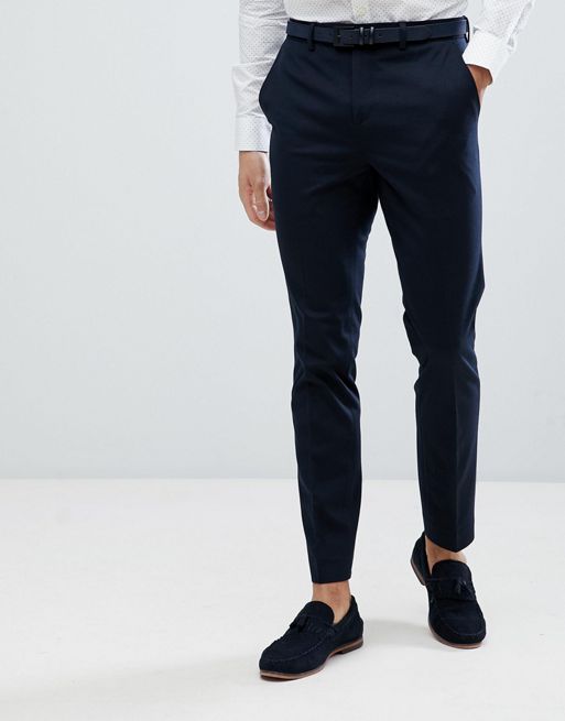 Jack & Jones Premium slim fit suit trousers in navy | ASOS