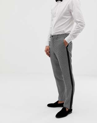 skinny fit tuxedo trousers