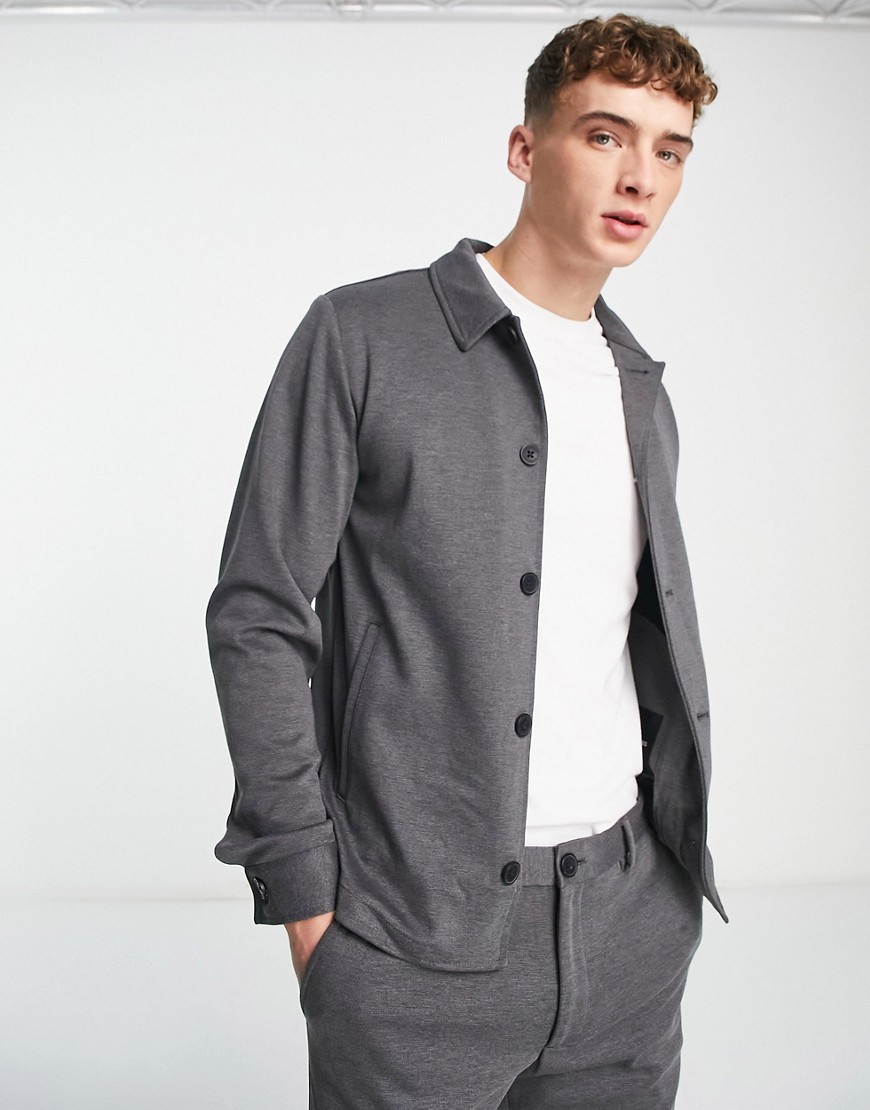 Jack & Jones Premium Slim Jersey Suit Jacket In Gray