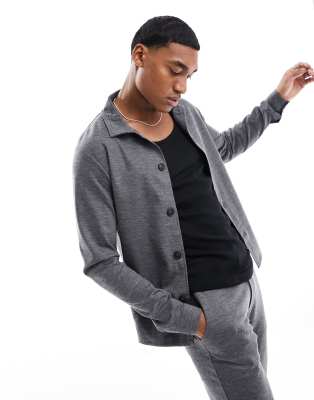 Jack & Jones Jack & Jones Premium slim jersey suit jacket in grey