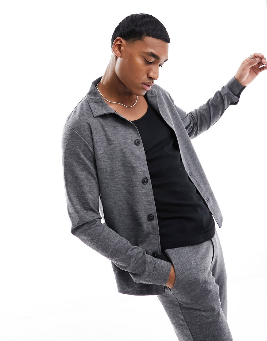 Jack & Jones Premium slim jersey suit jacket in grey
