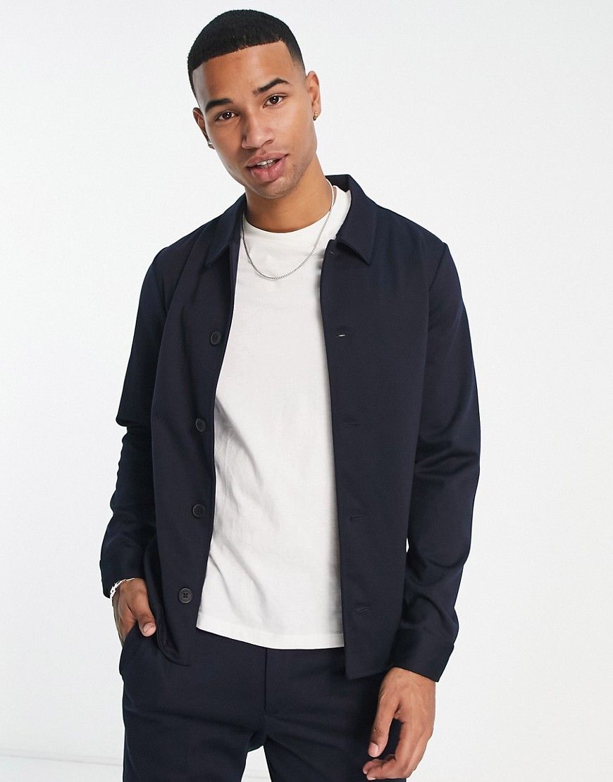 Shop Jack & Jones Premium Slim Jersey Suit Jacket In Navy