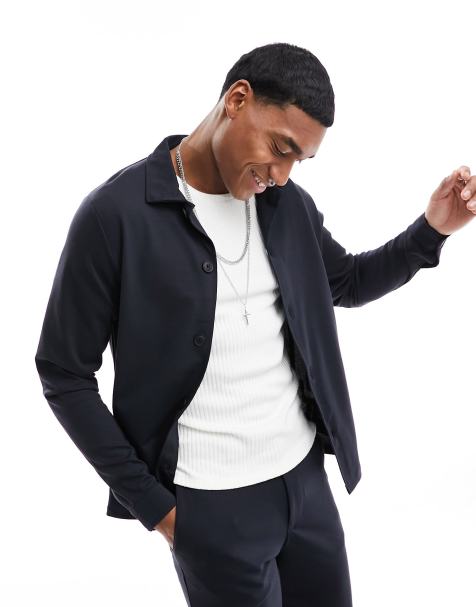 Jack & Jones Premium slim jersey suit jacket in navy - view 1