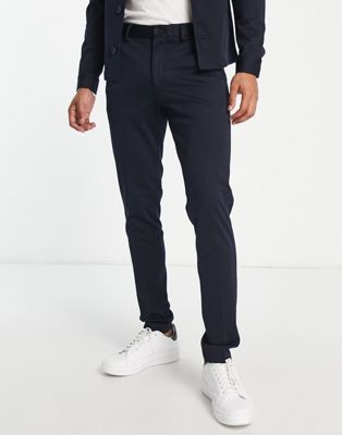 Jack & Jones Premium slim jersey suit trouser in navy