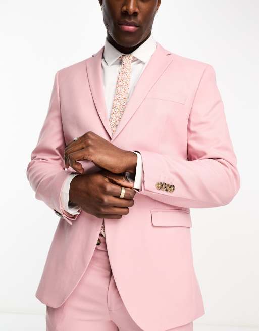 Jack Jones Premium slim suit jacket in dusky pink ASOS