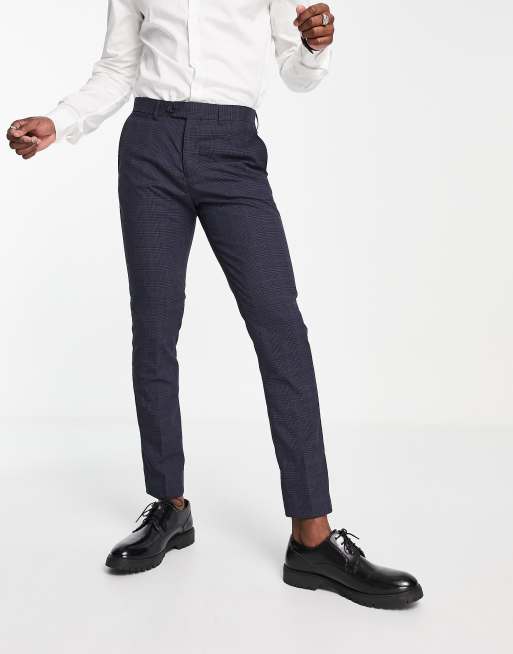 Jack & Jones Premium slim suit trouser in blue check