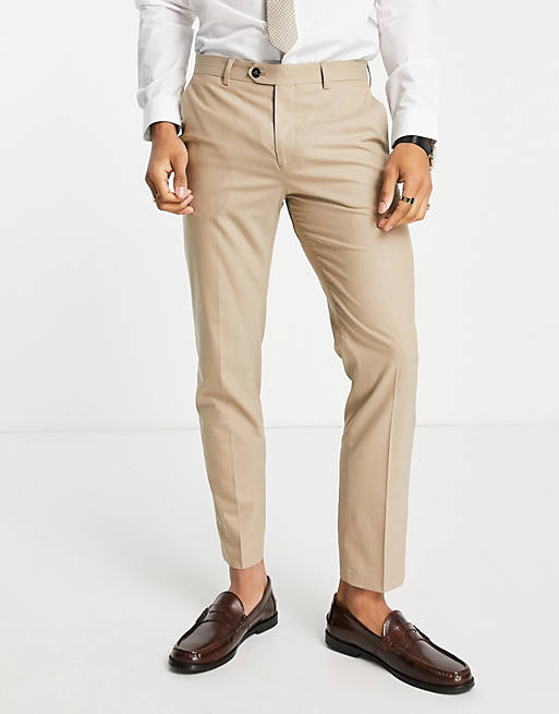 Suits Jack & Jones Premium slim suit trouser in brown 