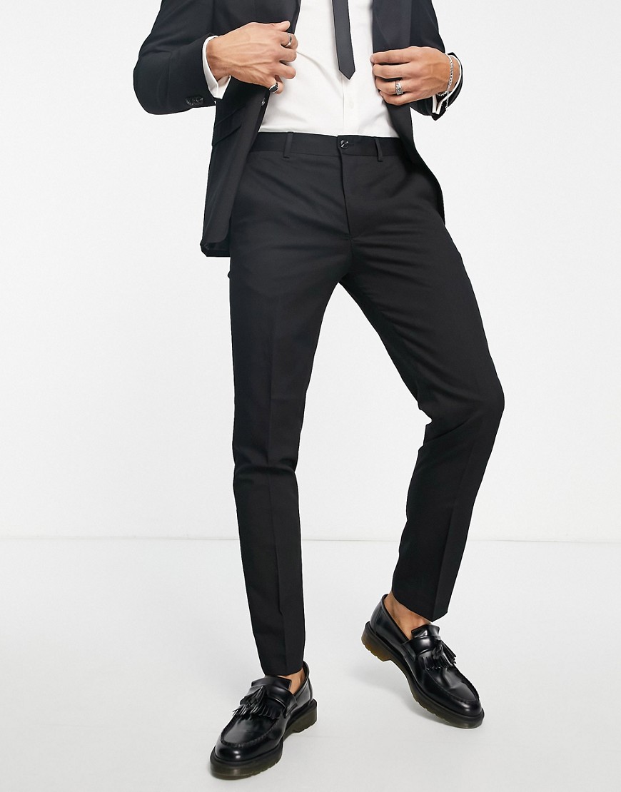 Jack & Jones Premium slim suit trousers in black