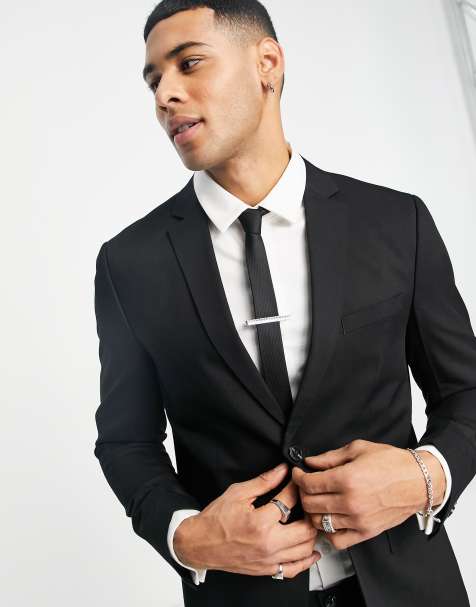 Jack & Jones - Premium - Smal habitjakke i sort - view 1