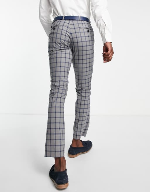 Jack & Jones - Premium - Smalle geruite pantalon in grijs, 4 van 4