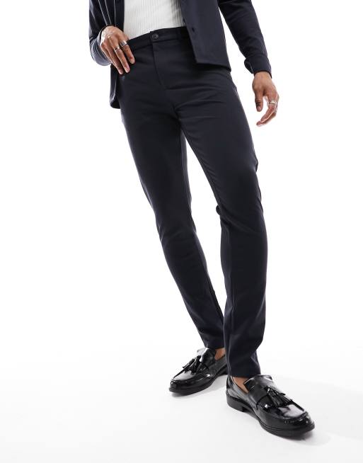Jack & Jones - Premium - Smalle habitbukser i marineblå jersey , 2 af 5