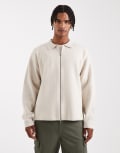 [Jack & Jones] Jack & Jones Premium soft knitted zip cardigan in beige-Neutral XL Silver Lining