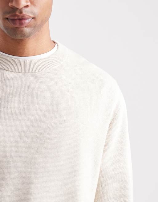 Jack & Jones Premium – Strickpullover in Creme mit Rundhalsausschnitt, 5 von 5