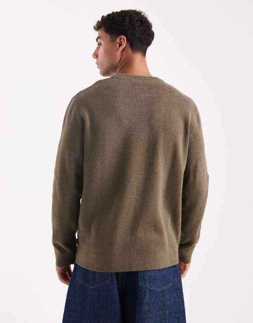 Jack & Jones Premium – Strickpullover in Olivgrün mit Rundhalsausschnitt, 3 von 5