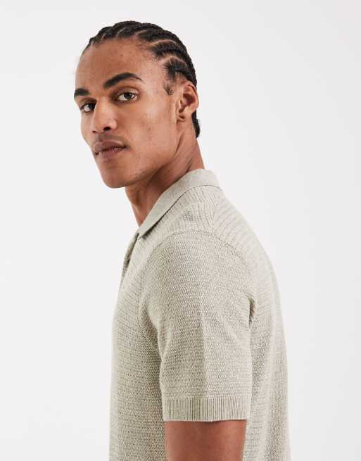 Jack & Jones - Premium - Strikket lysegrøn poloskjorte, 4 af 5