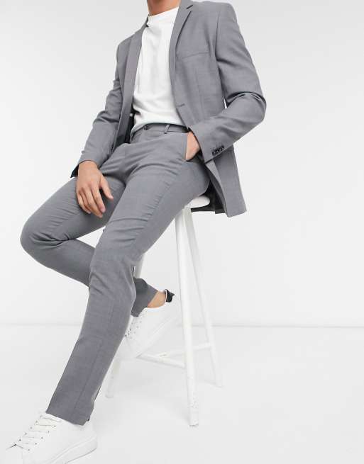 Jack & Jones Premium suit pants in slim fit light gray