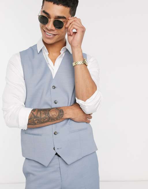 Jack & Jones Premium - Superslim-fit kostuum van wolmix in lichtblauw, 4 van 4