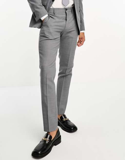 Jack & Jones Premium - Super slim fit pantalon van wolmix met stretch in grijs