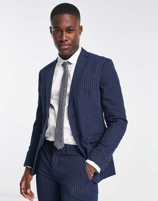 Super Skinny Pinstripe Suit Jacket