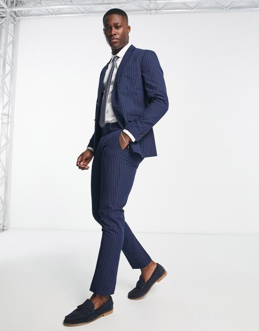 Pinstripe suit jacket with on sale jeans