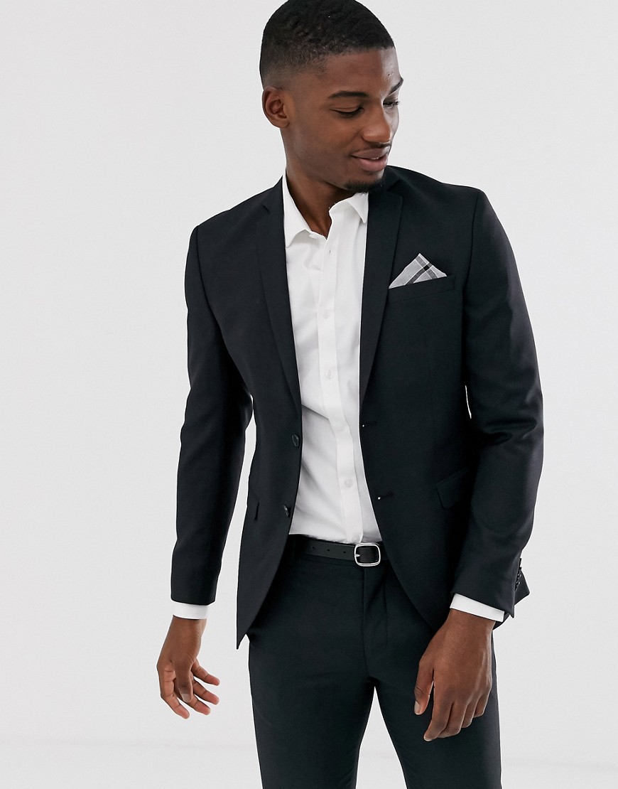 Jack & Jones Premium Super Slim Fit Stretch Suit Jacket In Black