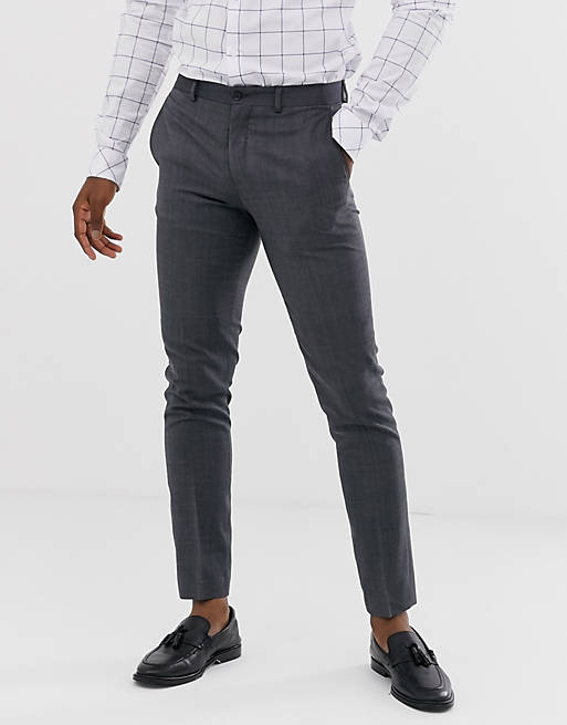 Jack & Jones Premium super slim fit stretch suit pants in gray
