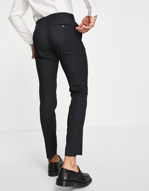 Jack & Jones Premium super slim fit stretch wool mix suit trousers in black, 2 of 4