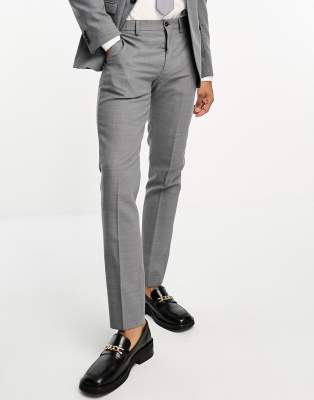 Jack & Jones Jack & Jones Premium super slim fit stretch wool mix suit trousers in grey