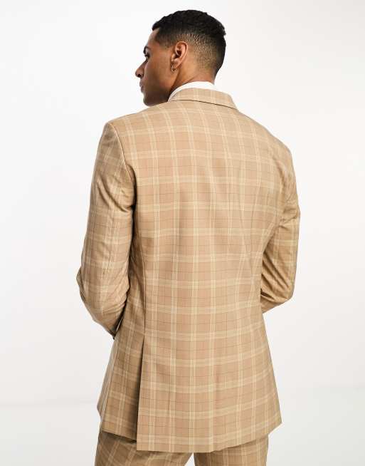 Beige 2024 check jacket