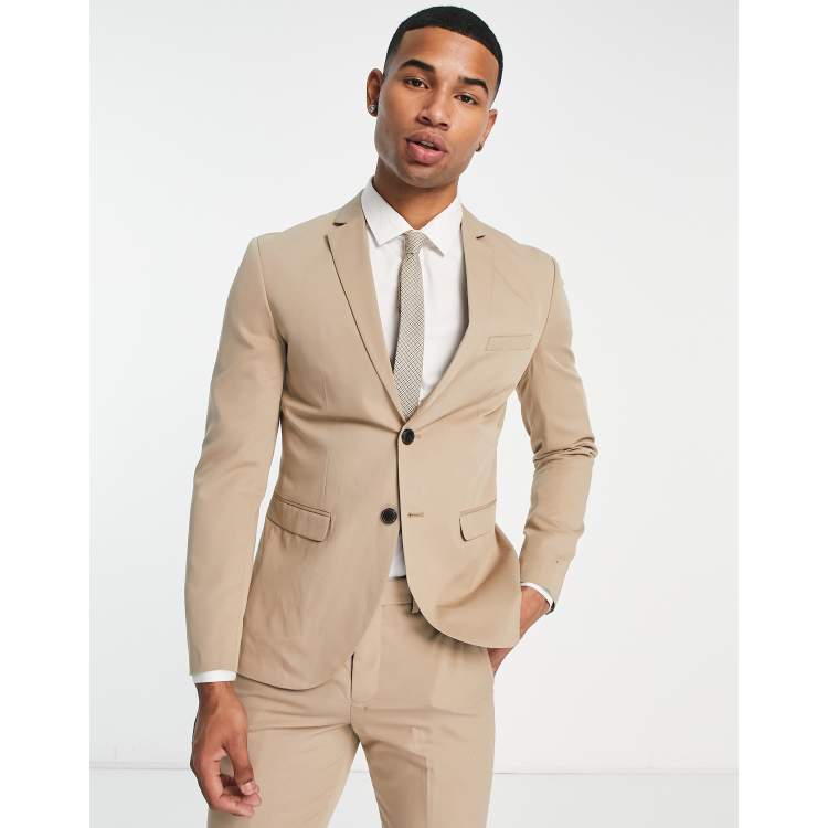 Structured twill solid suit Slim fit, Jack & Jones, Shop Men's Slim Fit  Suits