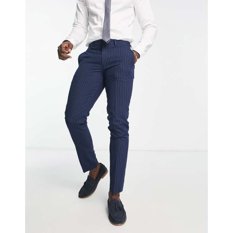 Navy Stripe Pant For Tall Men