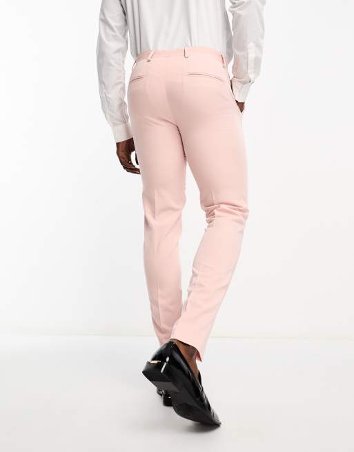 Labelrail x Stan & Tom fitted tapered suit pants in salmon pink