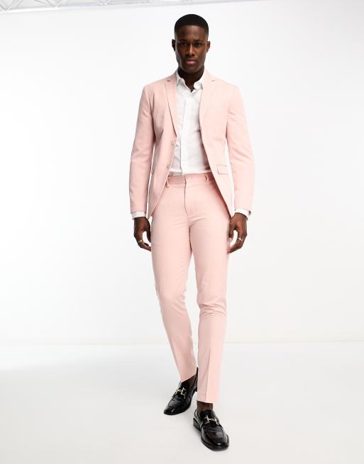 Jack Jones Premium super slim suit trouser in pastel pink