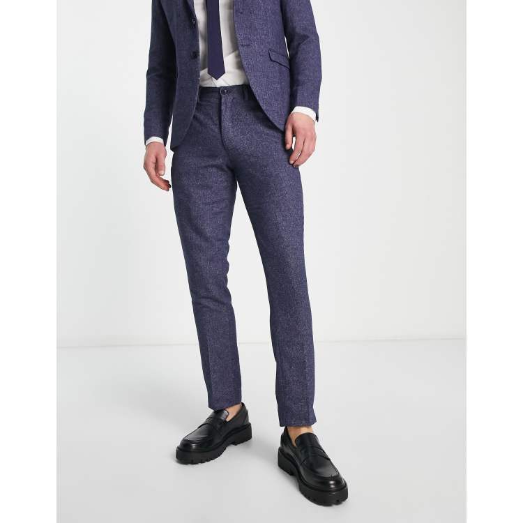 Men's Grey Tweed Slim Suit Pants 1913 Collection Hawes, 54% OFF