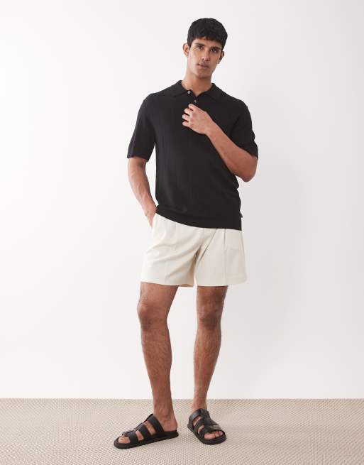 Jack & Jones – Premium – Svart, stickad pikétröja, 2 av 5