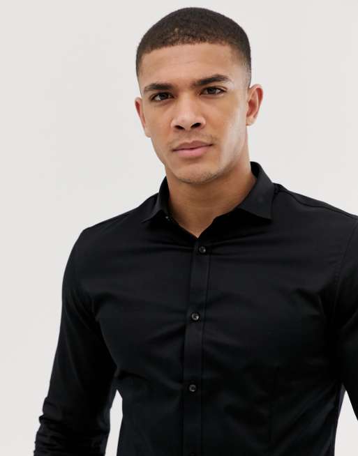 Jack & Jones Premium – Svart, stretchig finskjorta med vår smalaste passform, 3 av 4